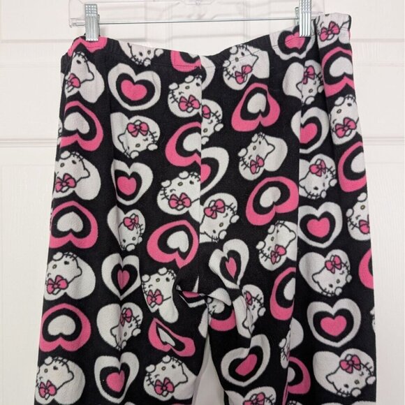 Sanrio Hello Kitty Heart Fleece PJ Pants Womens Size 2X Black Pull On Sleepwear - Picture 8 of 12